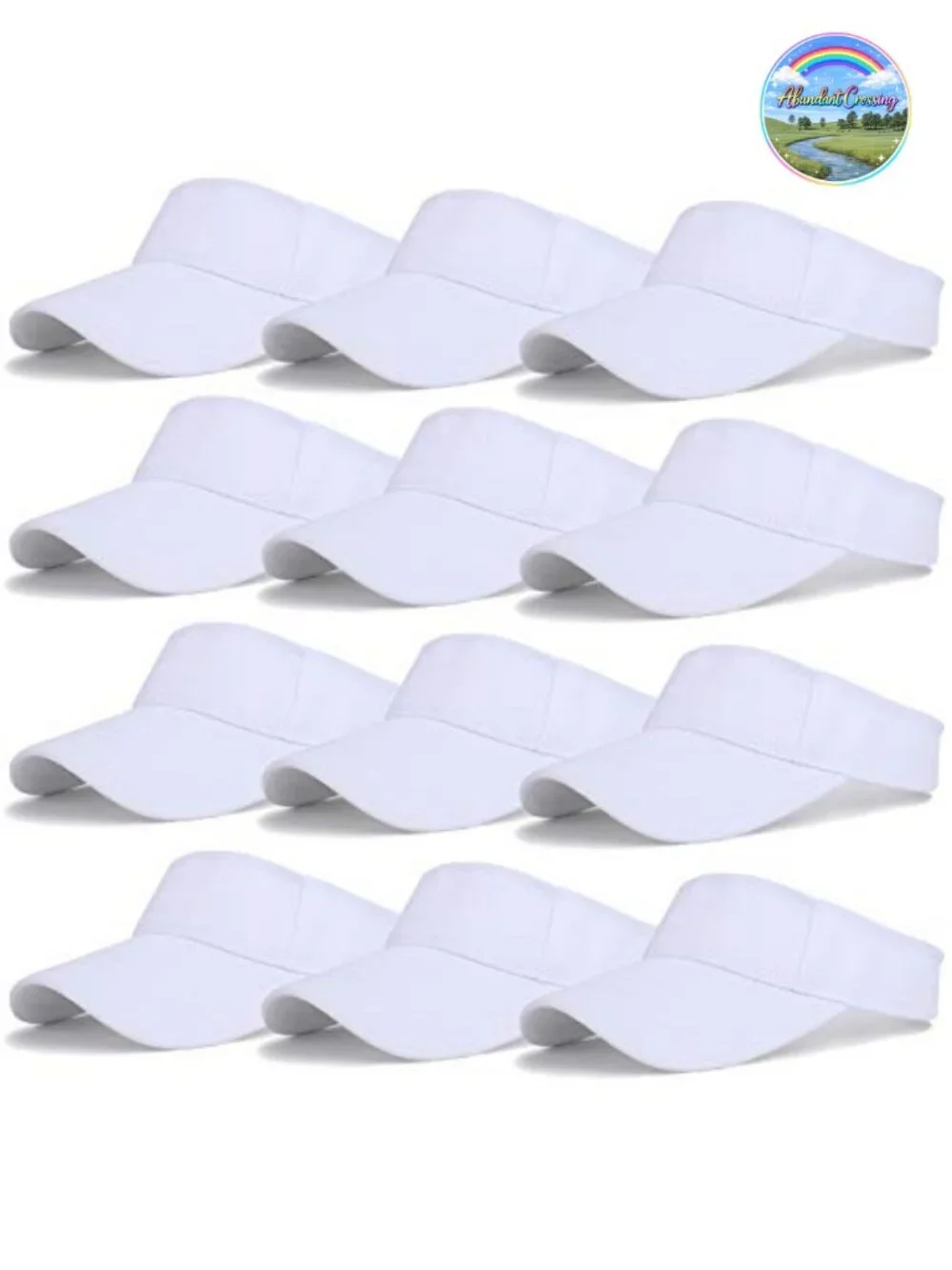 12 Pack Unisex Polyester Sports Visor Hats Adjustable